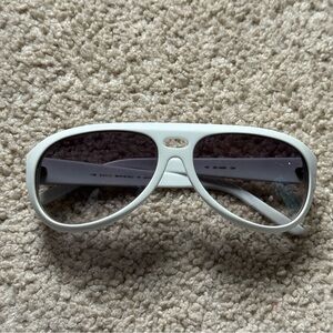 Vintage Y2K Gucci white aviator women's sunglasses GG 1422/S made in Italy